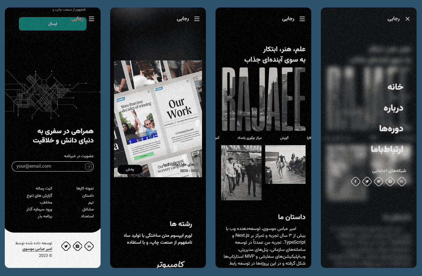 Rajaee interactive landing page